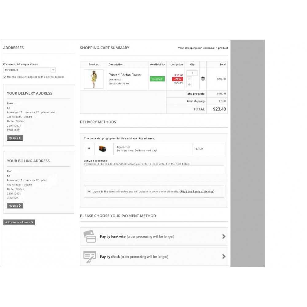 One Step Checkout Prestashop Module et one page checkout