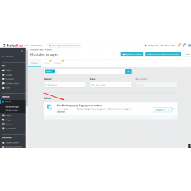 Disable Category by language and redirect other category
