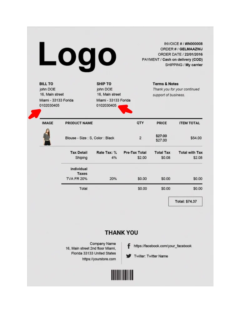 Missing phone number prestashop invoice to delivery address copy Missing phone number prestashop invoice to delivery address copy
