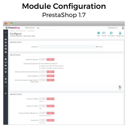 Prestashop Website Protection Copy Past & IP block - Secure