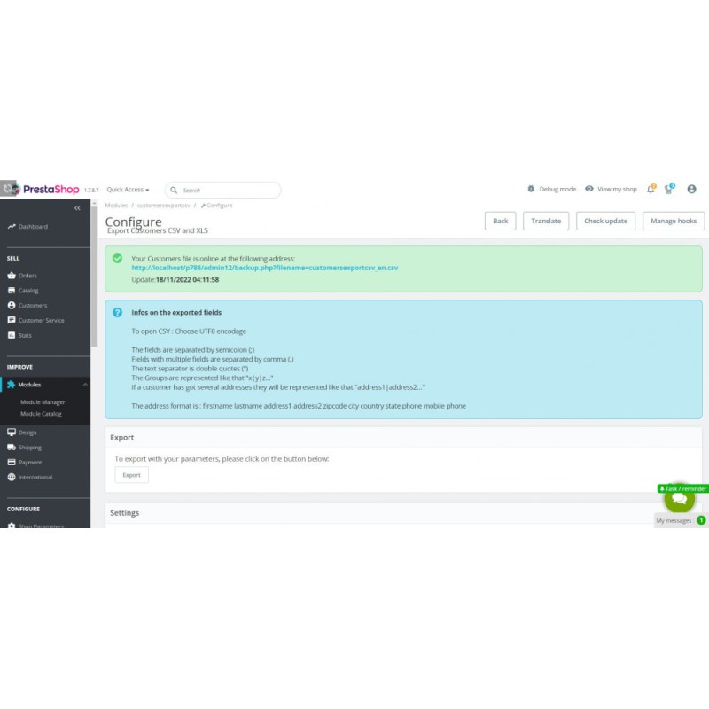 Prestashop Export Customers CSV and XLS - Advance Prestashop Export Customers CSV and XLS - Advance