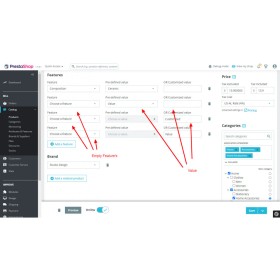 Prestashop Unused features remove in product with Customized value