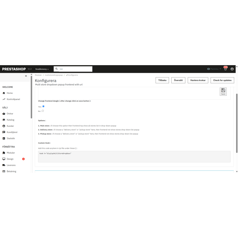 Multi store dropdown popup frontend with url Prestashop module Multi store dropdown popup frontend with url Prestashop module